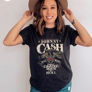 Black Band Tee Johnny Cash Man in Black Size XL